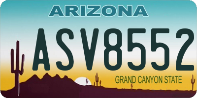 AZ license plate ASV8552