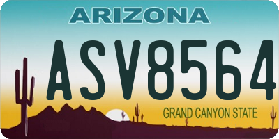 AZ license plate ASV8564