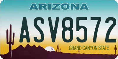 AZ license plate ASV8572
