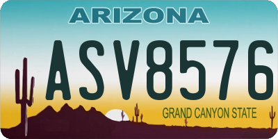 AZ license plate ASV8576