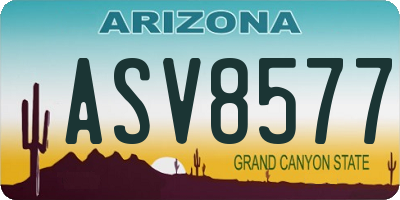 AZ license plate ASV8577