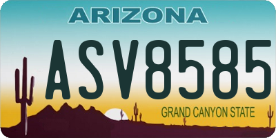 AZ license plate ASV8585