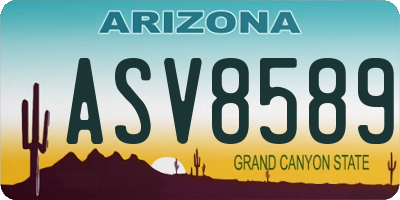AZ license plate ASV8589