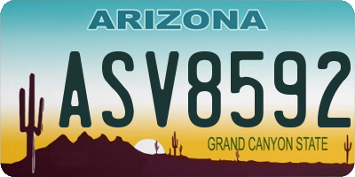 AZ license plate ASV8592