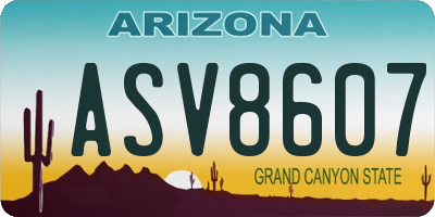 AZ license plate ASV8607