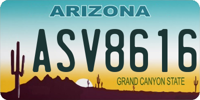 AZ license plate ASV8616