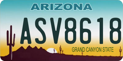 AZ license plate ASV8618