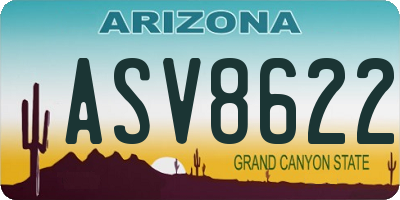 AZ license plate ASV8622