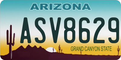 AZ license plate ASV8629
