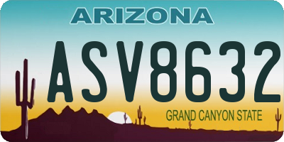 AZ license plate ASV8632