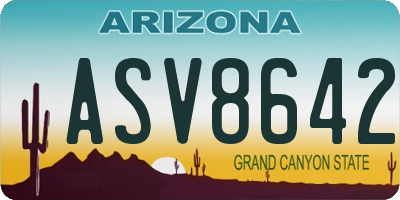 AZ license plate ASV8642