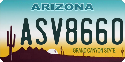 AZ license plate ASV8660