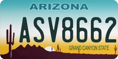 AZ license plate ASV8662