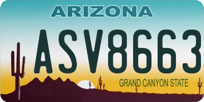 AZ license plate ASV8663