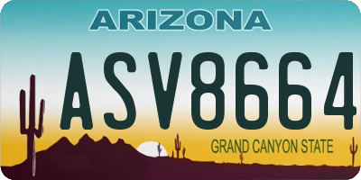 AZ license plate ASV8664