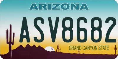 AZ license plate ASV8682