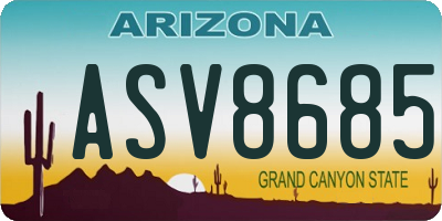 AZ license plate ASV8685