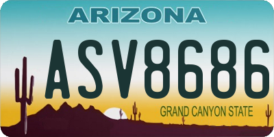 AZ license plate ASV8686