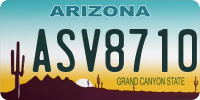 AZ license plate ASV8710