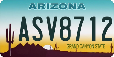 AZ license plate ASV8712