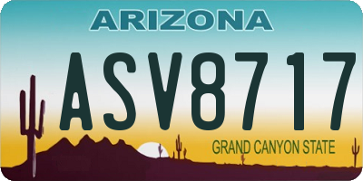 AZ license plate ASV8717