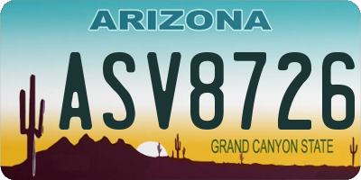 AZ license plate ASV8726