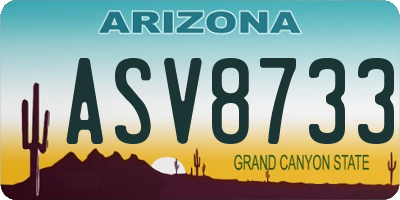 AZ license plate ASV8733