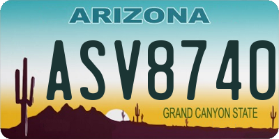 AZ license plate ASV8740