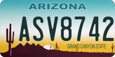 AZ license plate ASV8742