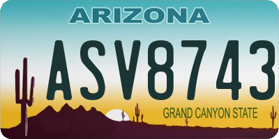 AZ license plate ASV8743