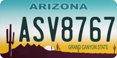 AZ license plate ASV8767