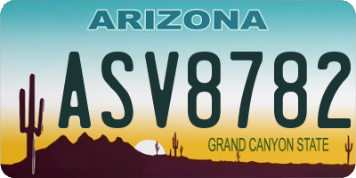 AZ license plate ASV8782