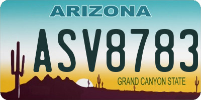 AZ license plate ASV8783