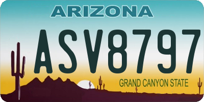 AZ license plate ASV8797