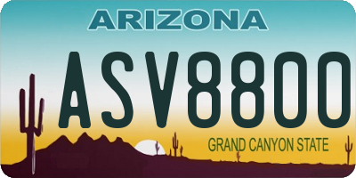 AZ license plate ASV8800
