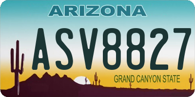 AZ license plate ASV8827