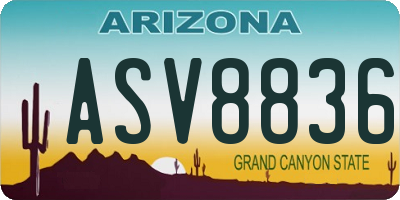 AZ license plate ASV8836