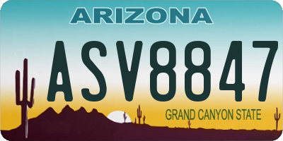 AZ license plate ASV8847