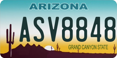 AZ license plate ASV8848