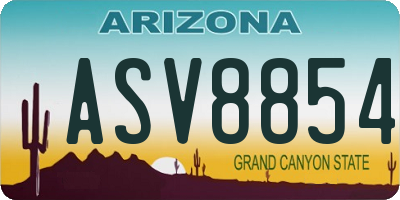 AZ license plate ASV8854