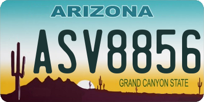 AZ license plate ASV8856