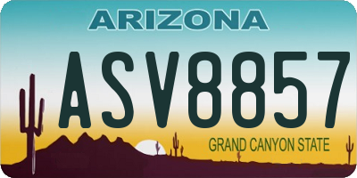 AZ license plate ASV8857