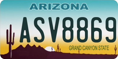 AZ license plate ASV8869