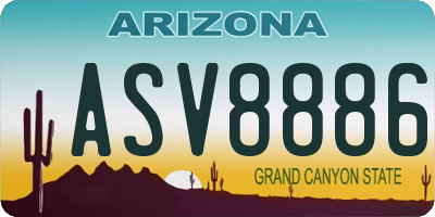 AZ license plate ASV8886