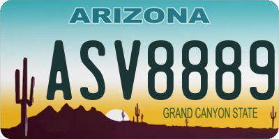 AZ license plate ASV8889