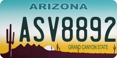 AZ license plate ASV8892