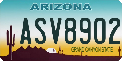AZ license plate ASV8902