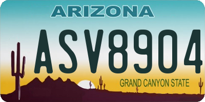 AZ license plate ASV8904