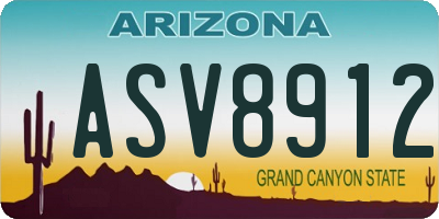 AZ license plate ASV8912