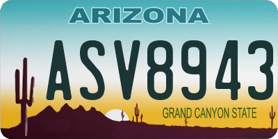 AZ license plate ASV8943
